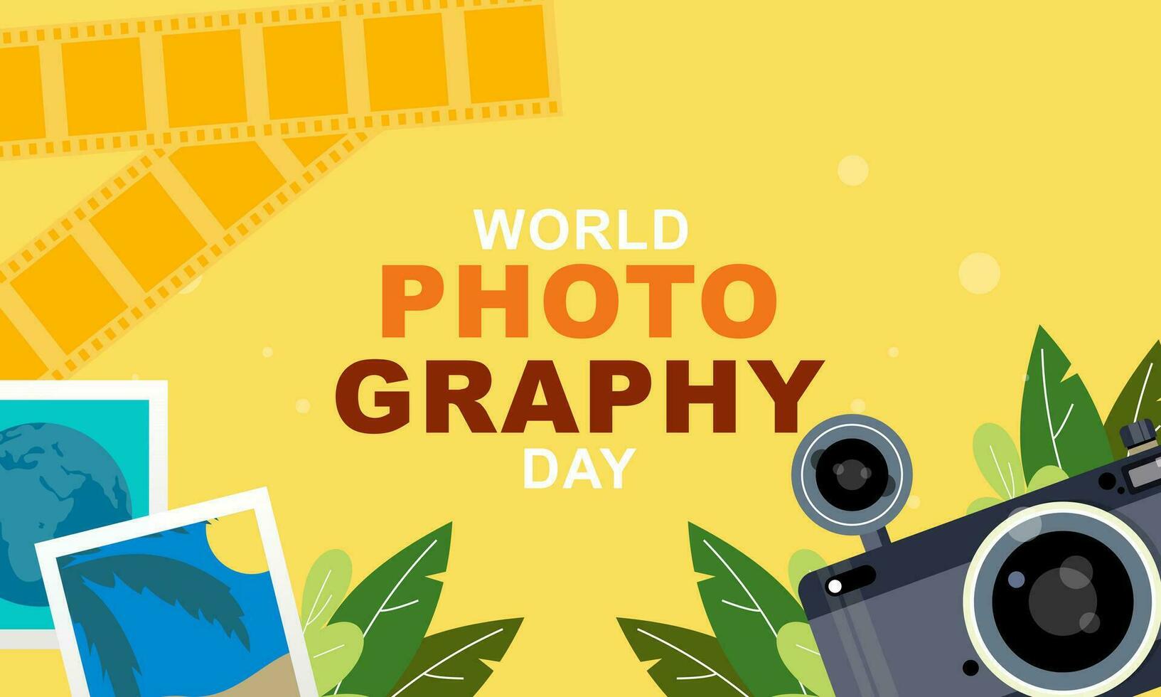 World photography day background vector