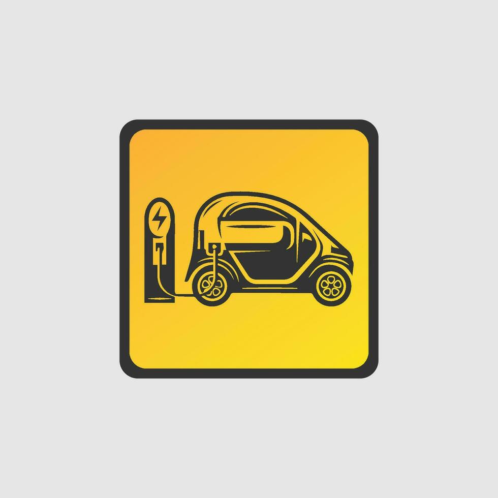 electric car logo vector