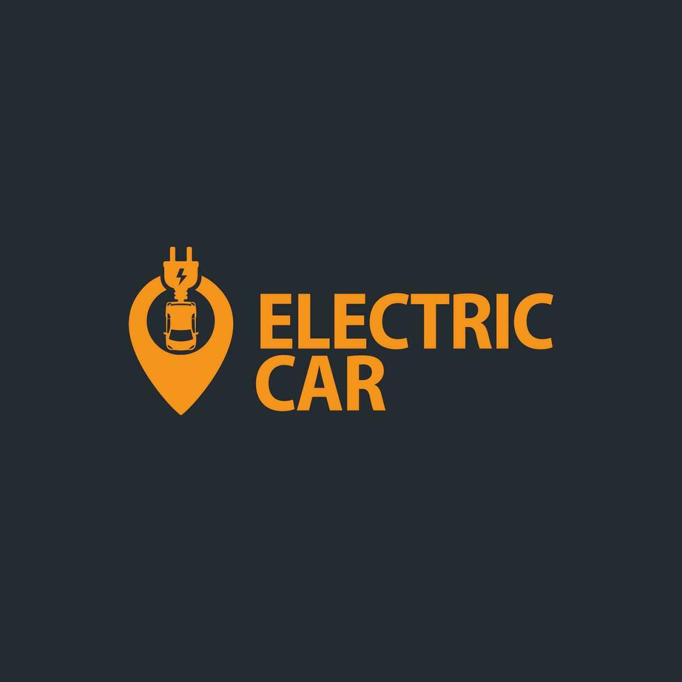 electric car logo vector