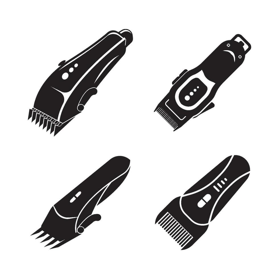 Hair cutting machine icon logo vector illustration design template.