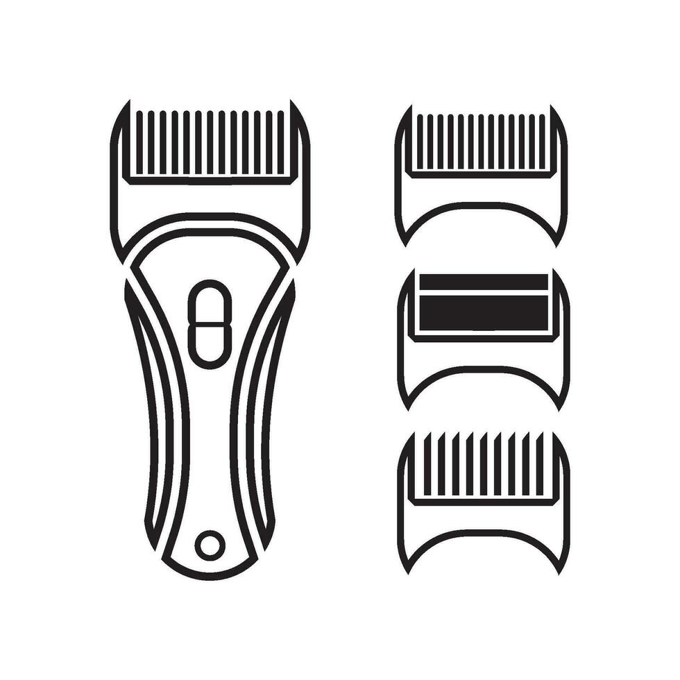 Hair cutting machine icon logo vector illustration design template.