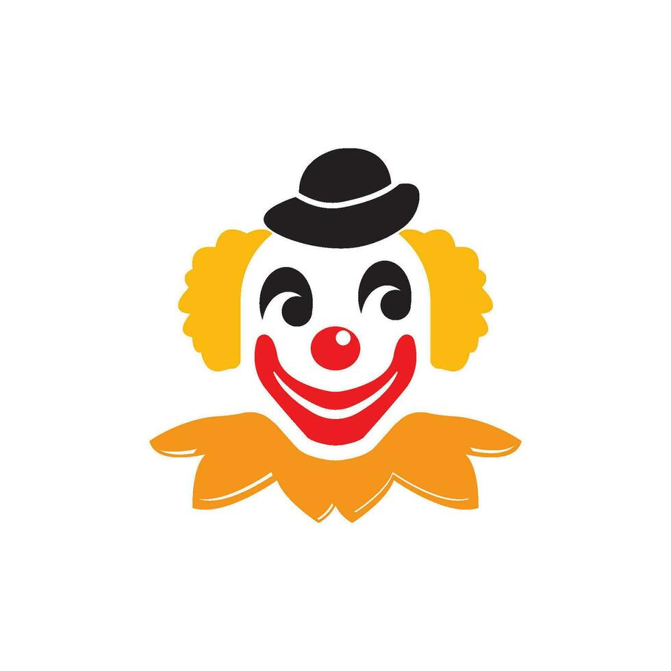 Clown character logo icon, vector illustration design template.