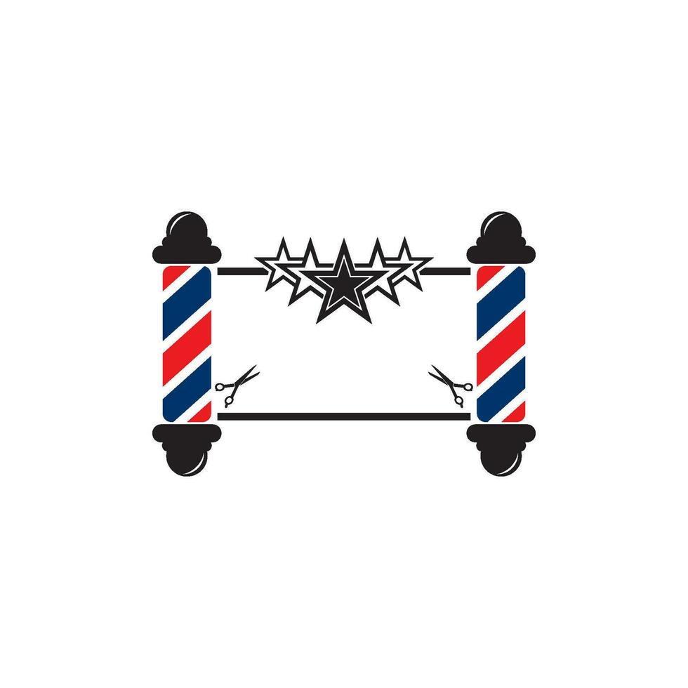 Barbero logo icono, ilustración diseño modelo vector. vector