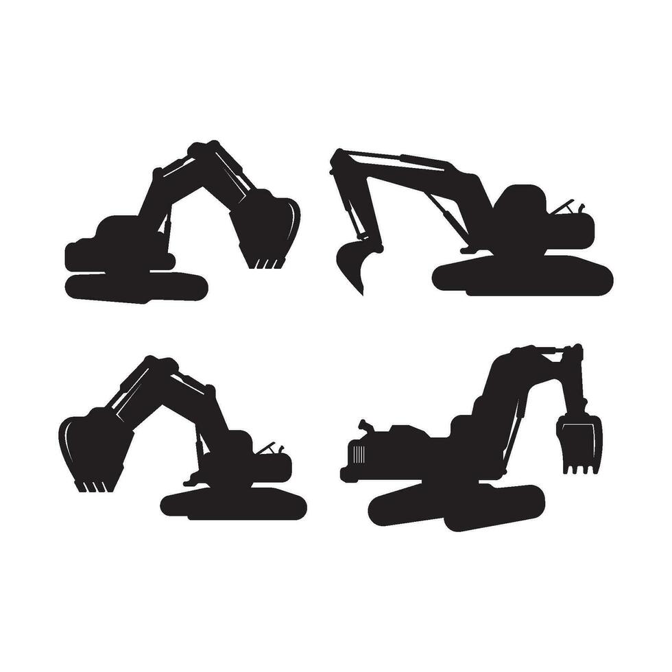 Excavator icon logo vector illustration template design.