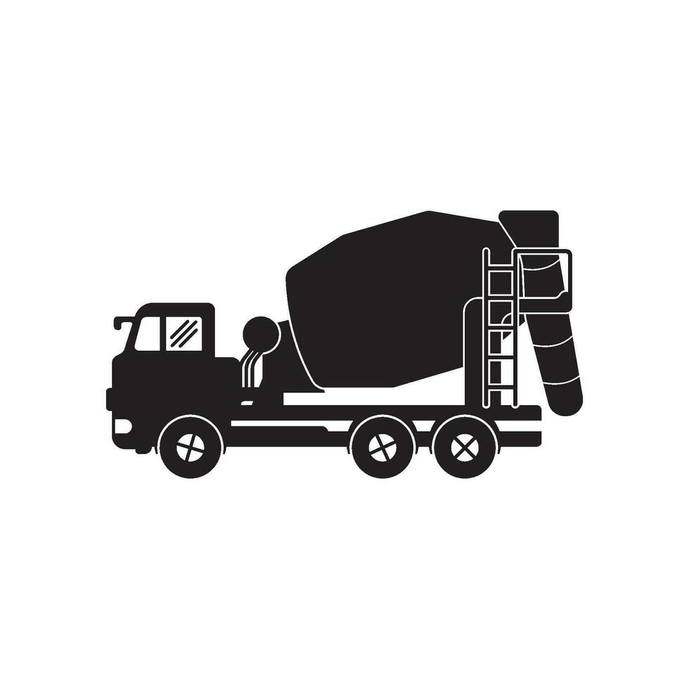 Concrete Mixer Truck Construction Logo Vector Template