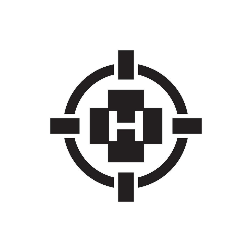 Helipad icon logo vector illustration design template.