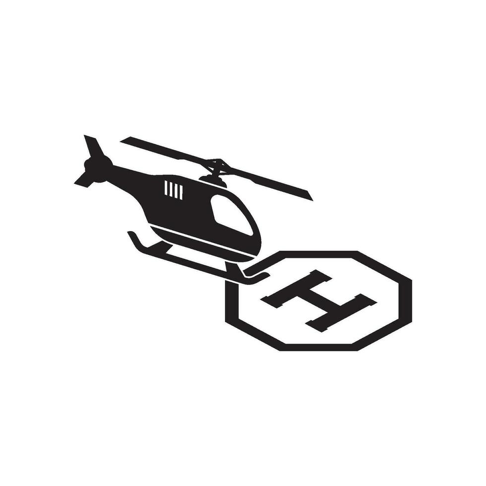 helicóptero icono logo vector ilustración modelo diseño.