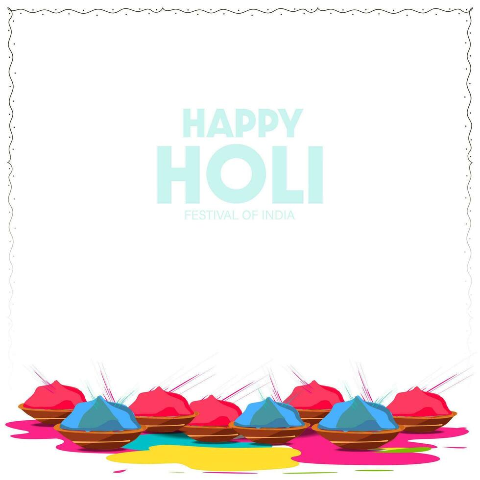 illustration of Colorful Happy Holi Backgrounds Card Design For India Color Festival Celebration vector