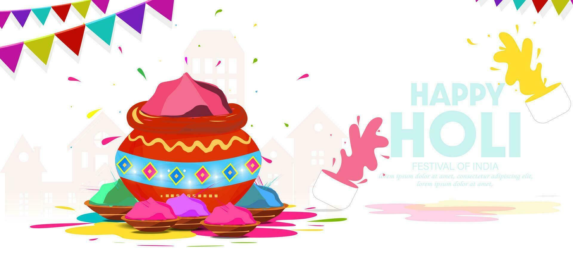 Happy Holi Festival Backgrounds Greetings of India's Colorful Color Festival Celebration. vector