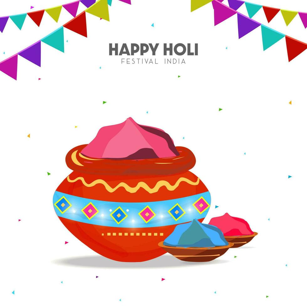 illustration of Happy Holi colorful background for festival of colors celebration vector