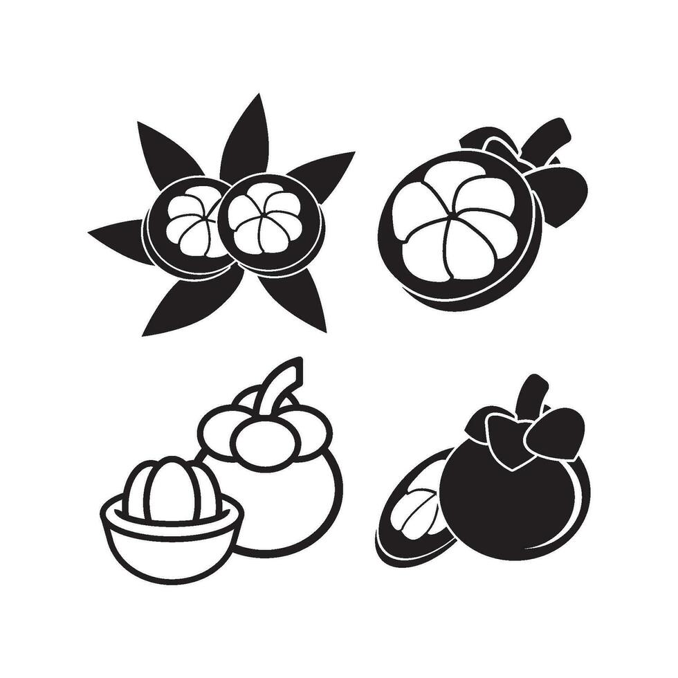 Vector mangosteen icon logo vector design template