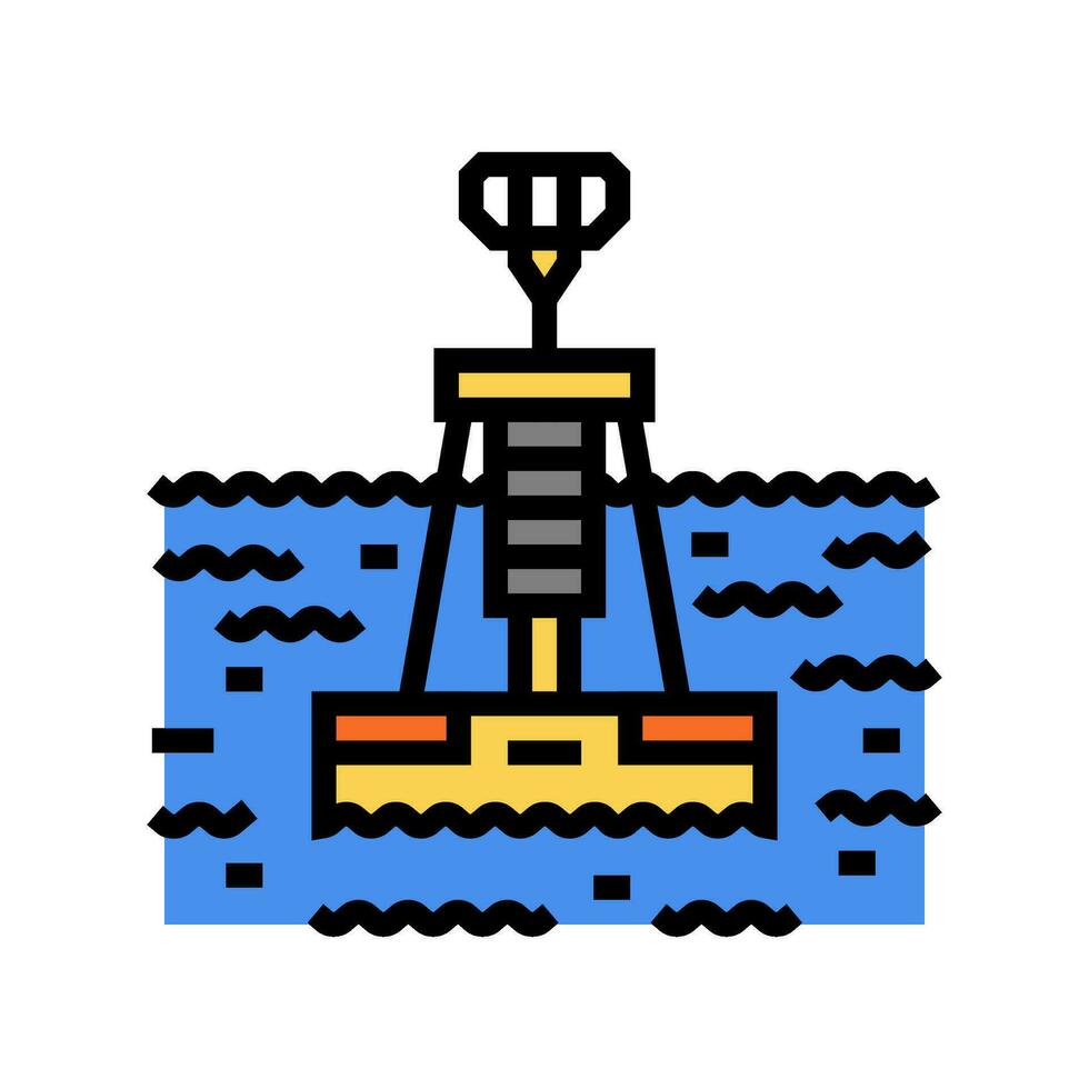 marine environmental monitoring color icon vector illustration