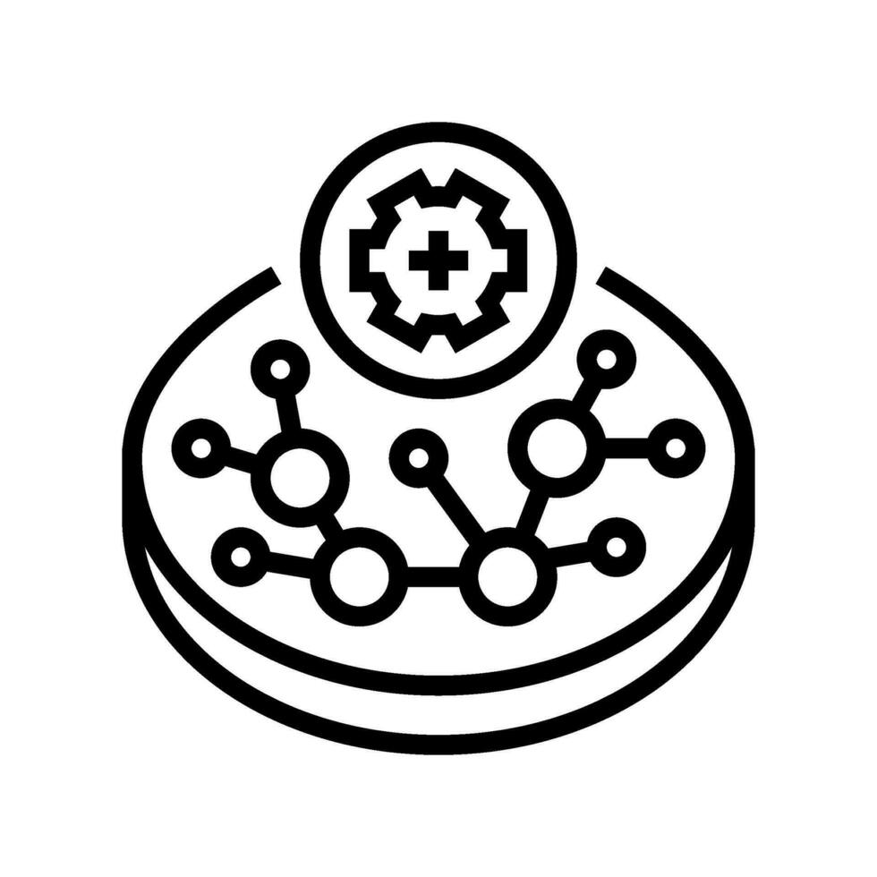 tissue engineering biomedical line icon vector illustration