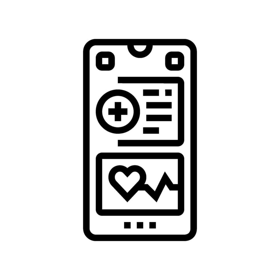 health monitoring app biomedical line icon vector illustration