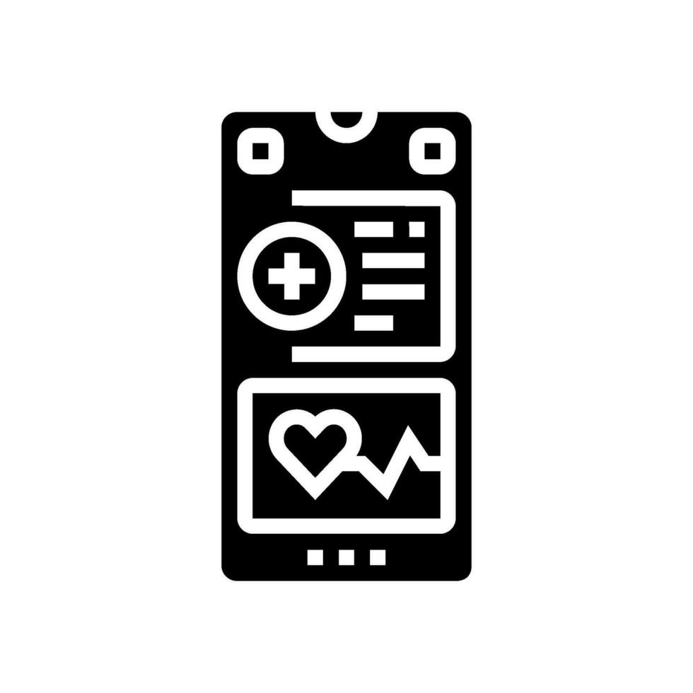 health monitoring app biomedical glyph icon vector illustration