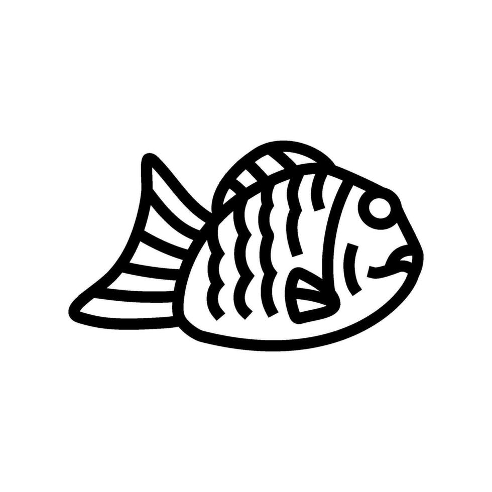 taiyaki japanese food line icon vector illustration