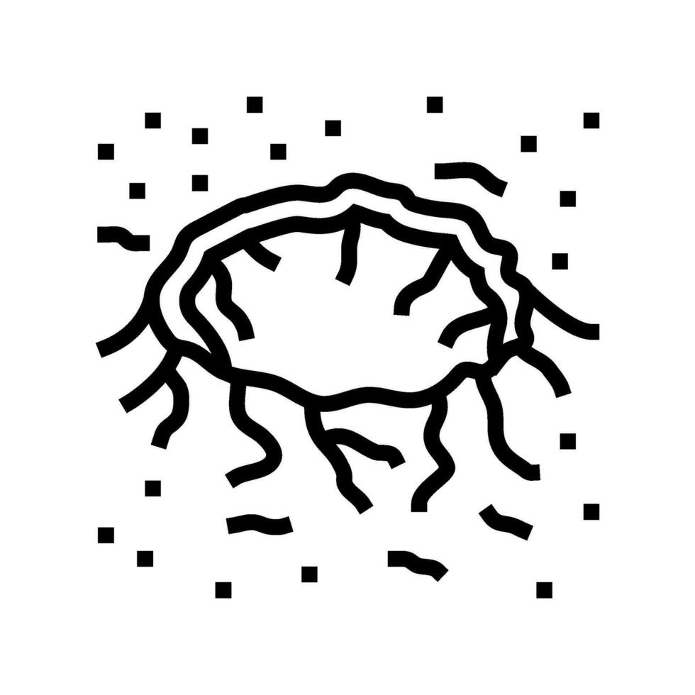 mars crater planet line icon vector illustration