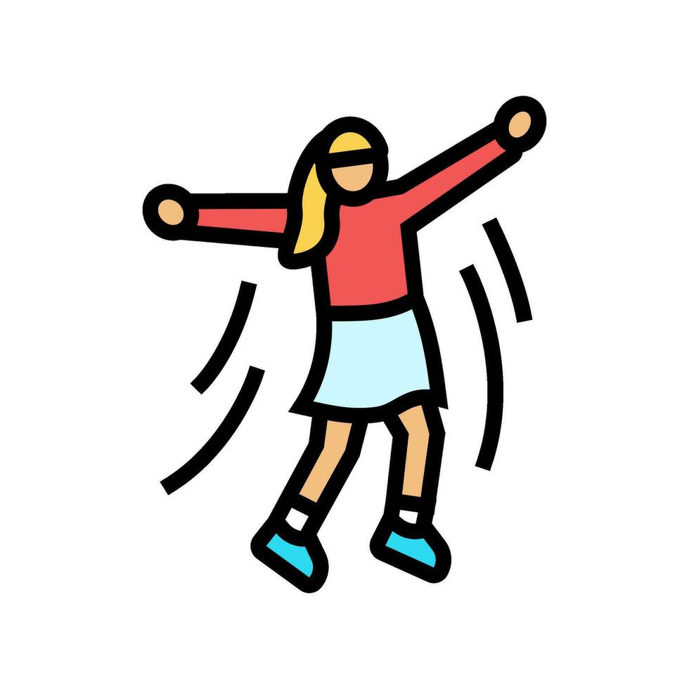 girl jumping color icon vector illustration