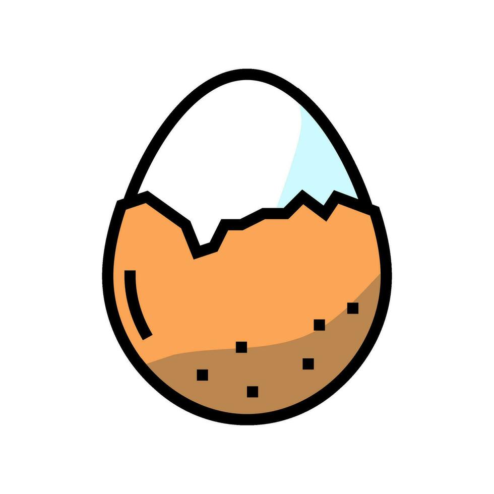 boiled egg chicken farm food color icon vector illustration