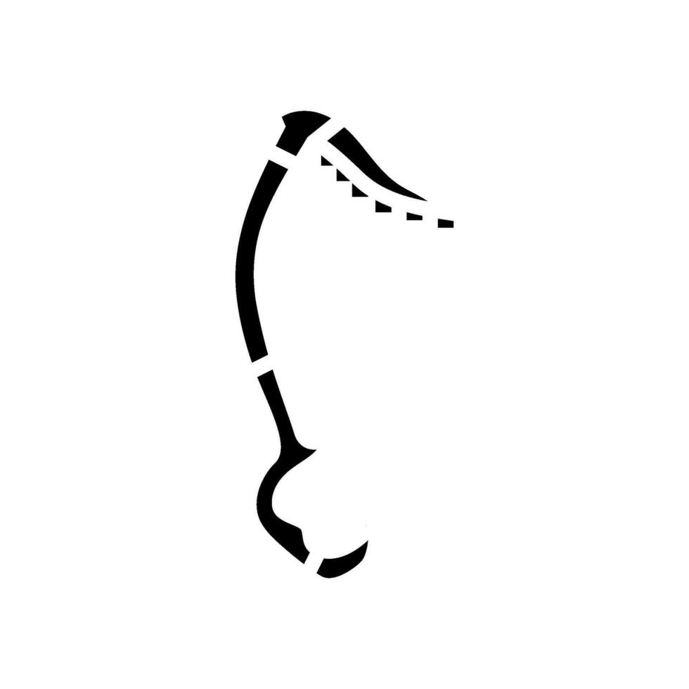 ice tool axe mountaineering adventure glyph icon vector illustration