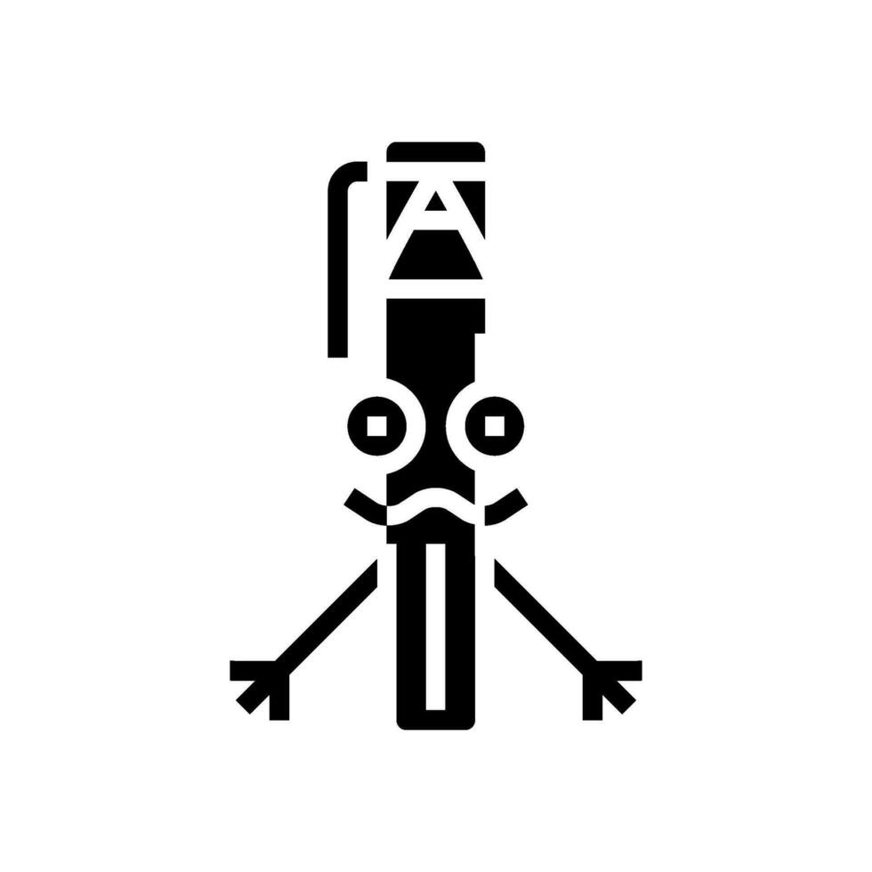 colegio bolígrafo personaje glifo icono vector ilustración
