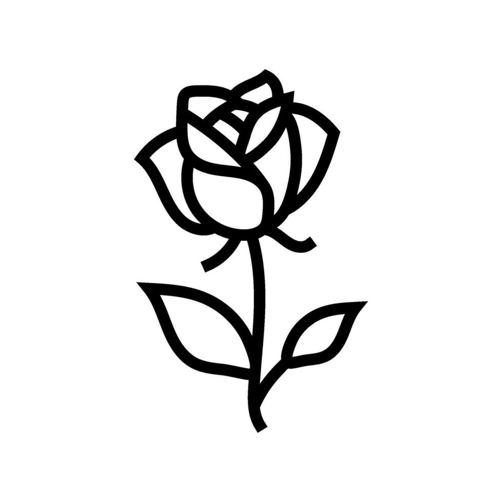 rose tattoo art vintage line icon vector illustration