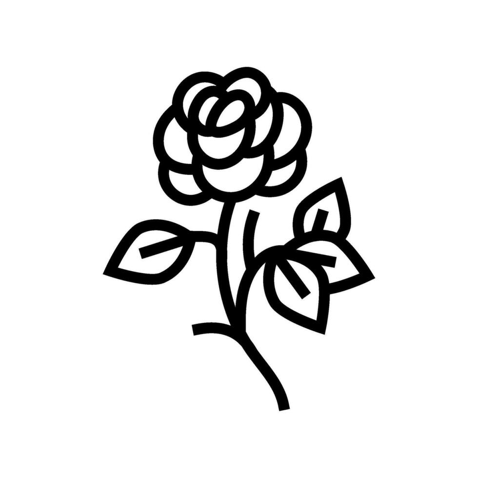 rose art tattoo vintage line icon vector illustration