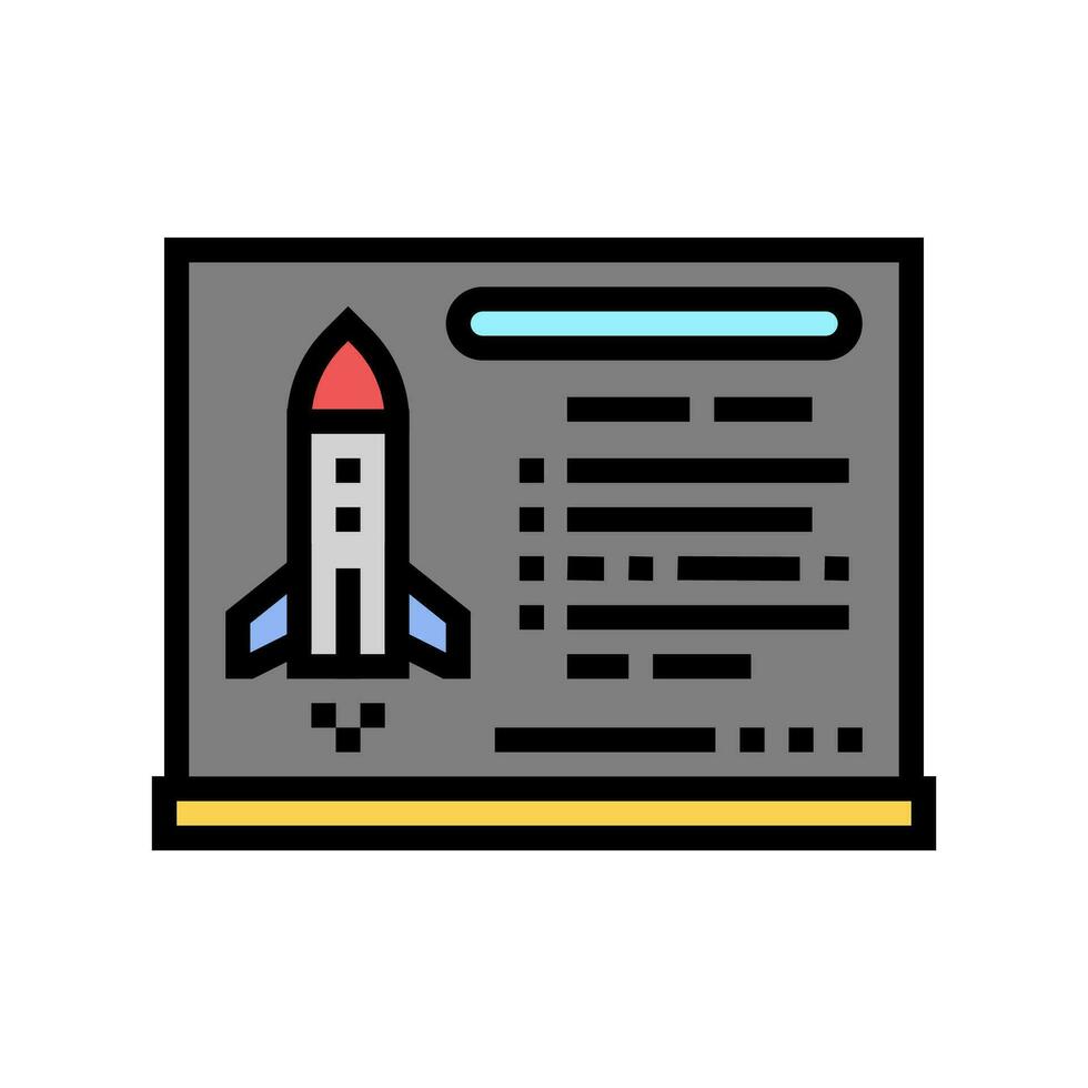 rocket science aeronautical engineer color icon vector illustration