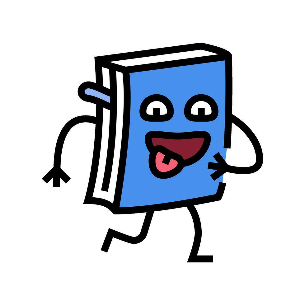 funny book character color icon vector illustration