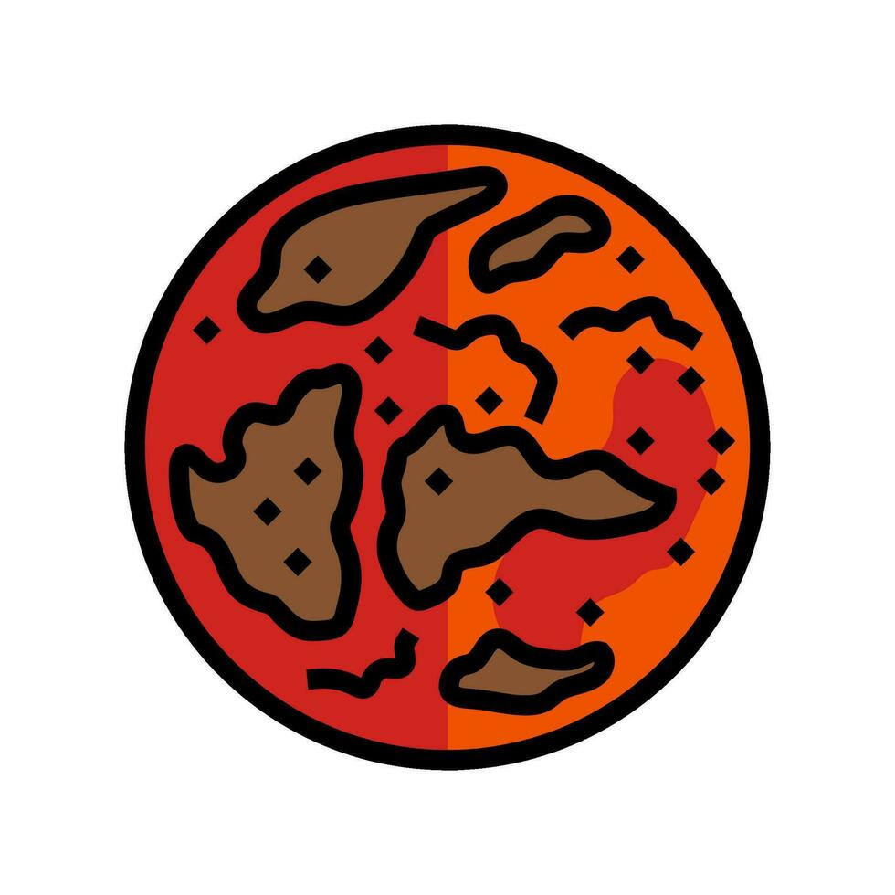 red planet mars planet color icon vector illustration