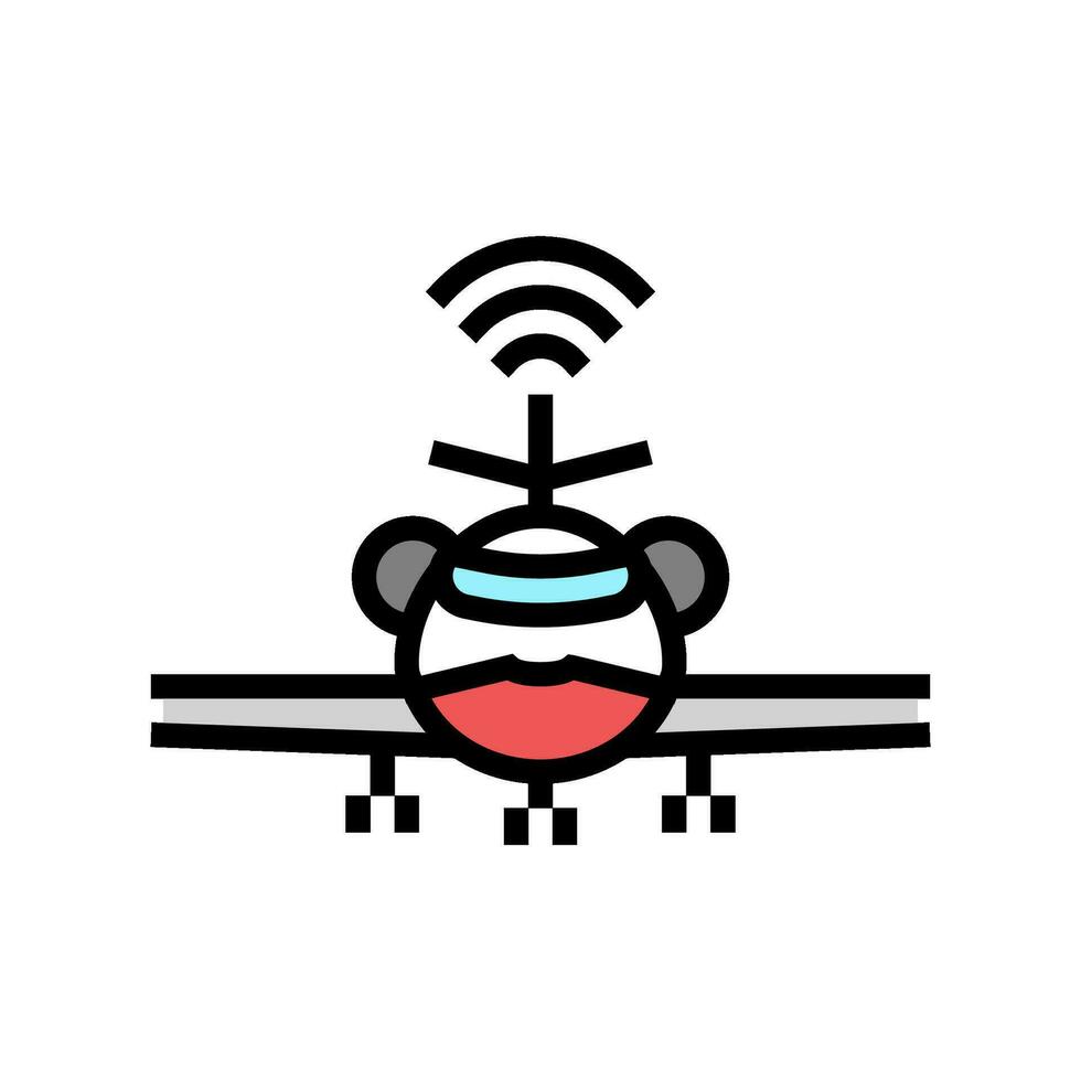 flight control system aeronautical engineer color icon vector illustration