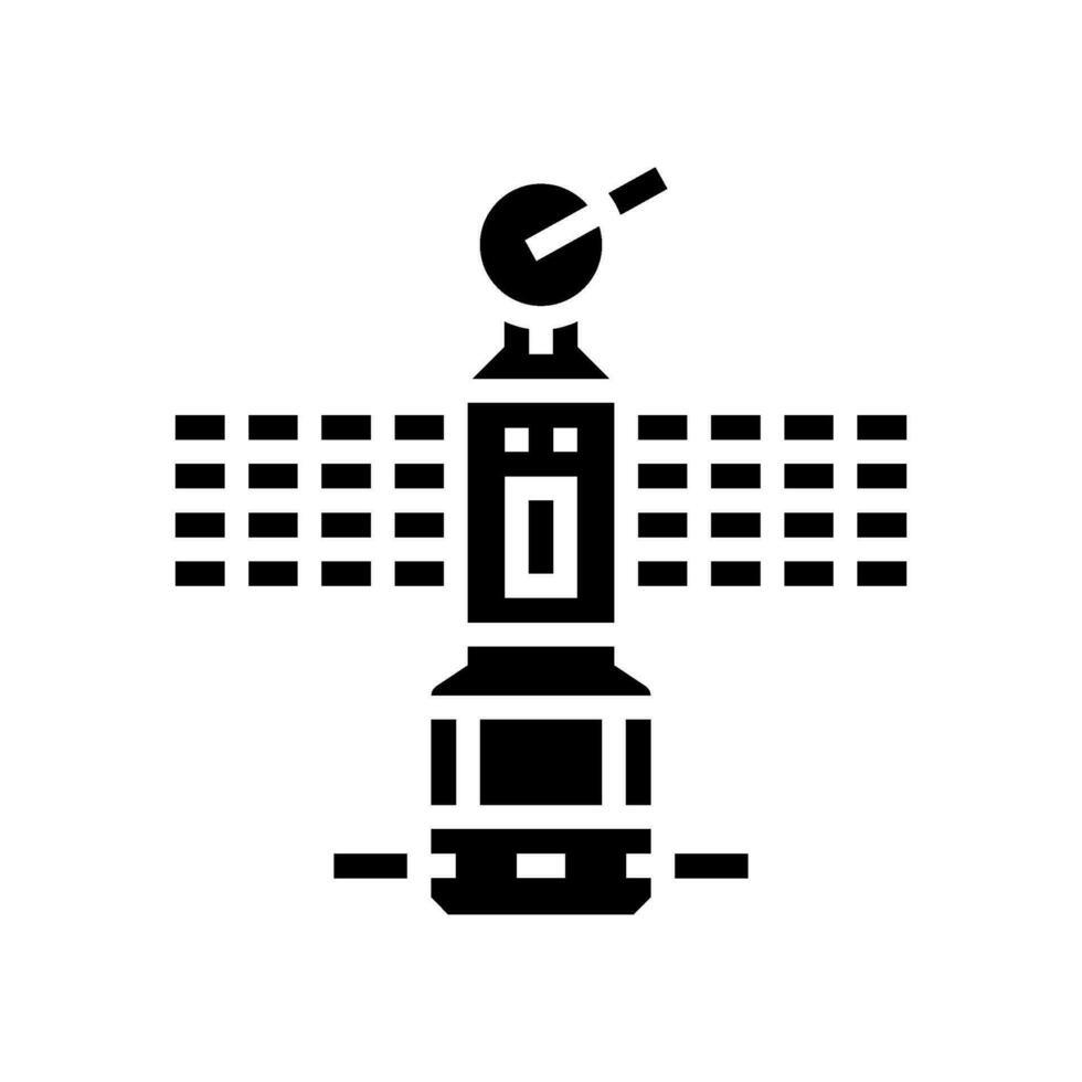 satellite technology aeronautical engineer glyph icon vector illustration