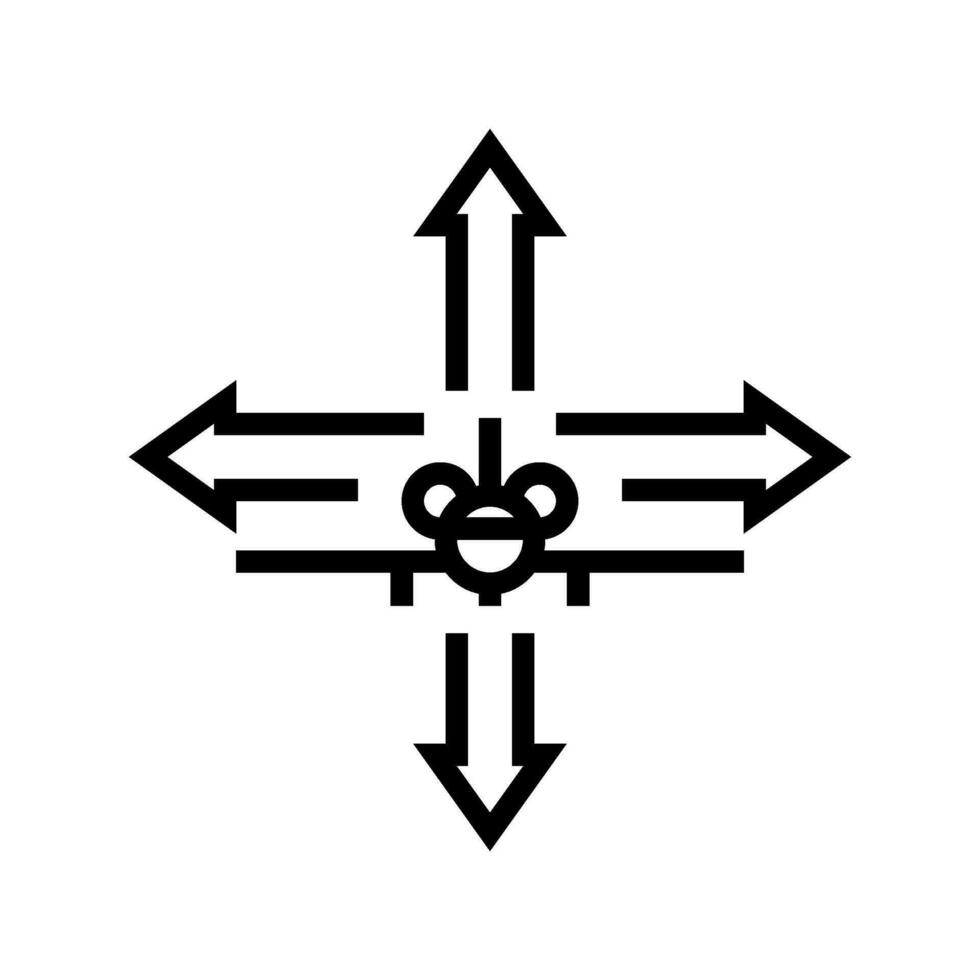 flight control aeronautical engineer line icon vector illustration