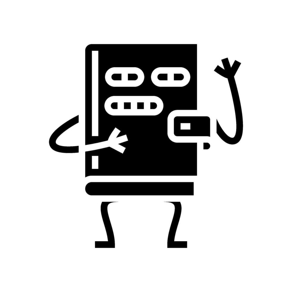 children book character glyph icon vector illustration
