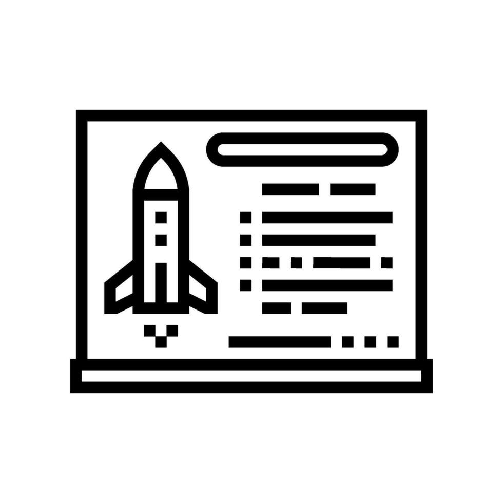 rocket science aeronautical engineer line icon vector illustration