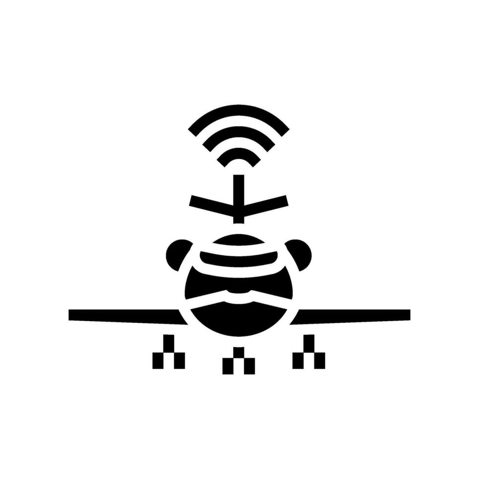 flight control system aeronautical engineer glyph icon vector illustration