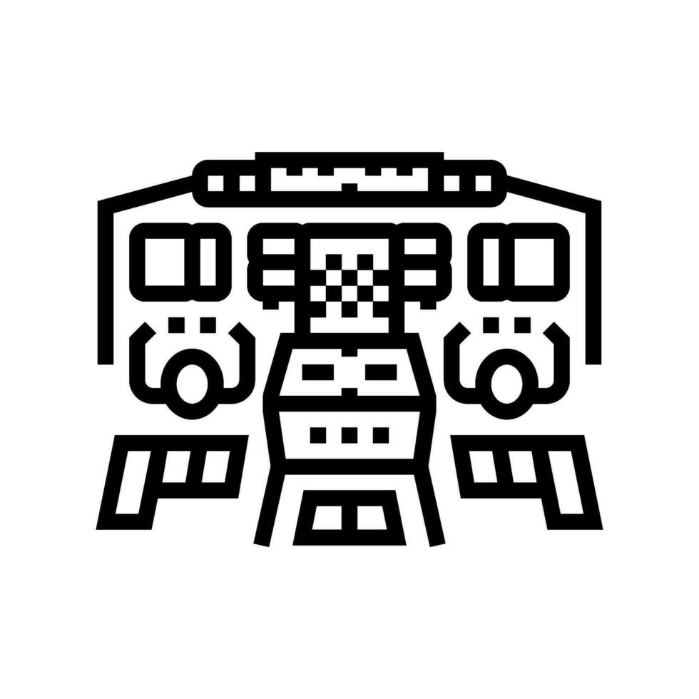 avionics systems aeronautical engineer line icon vector illustration