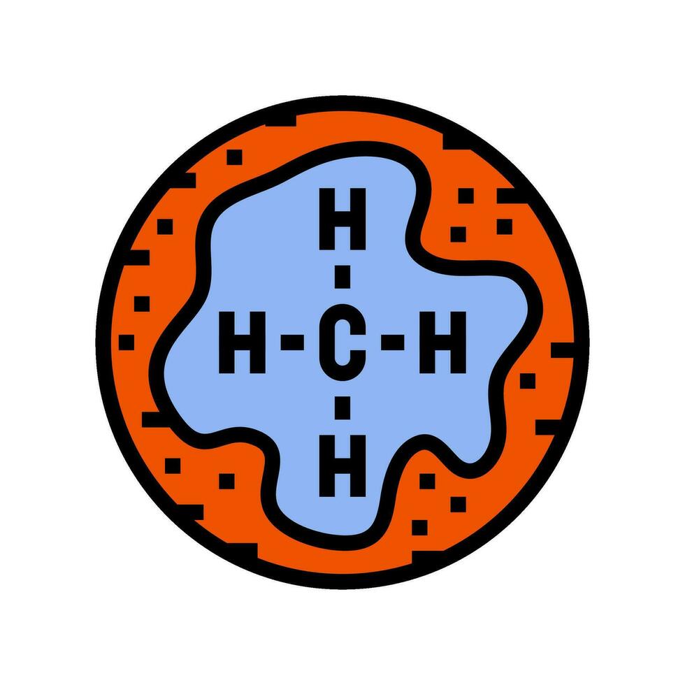 martian methane gas mars planet color icon vector illustration