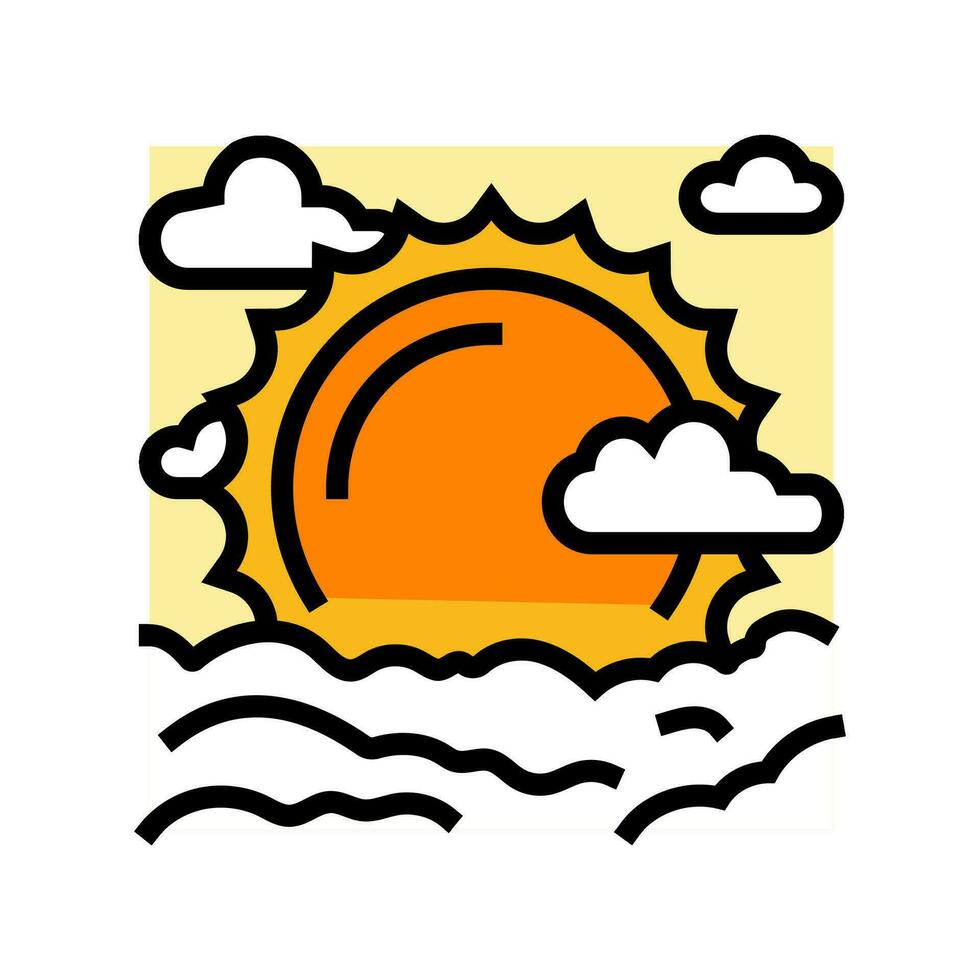 sun sunset summer sunlight color icon vector illustration