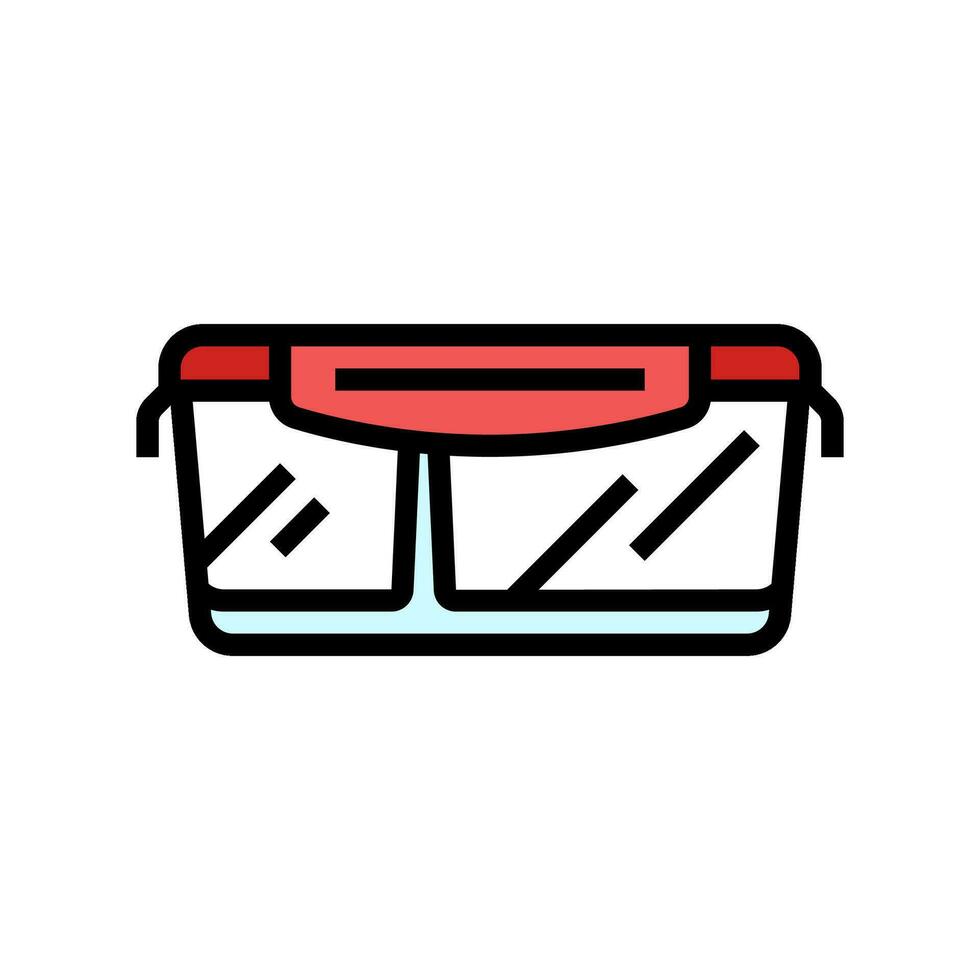 lunch box glass container color icon vector illustration