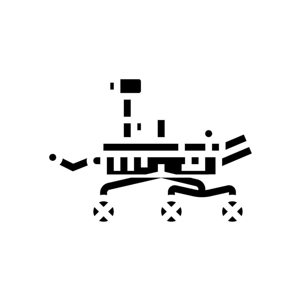 mars rover planet glyph icon vector illustration