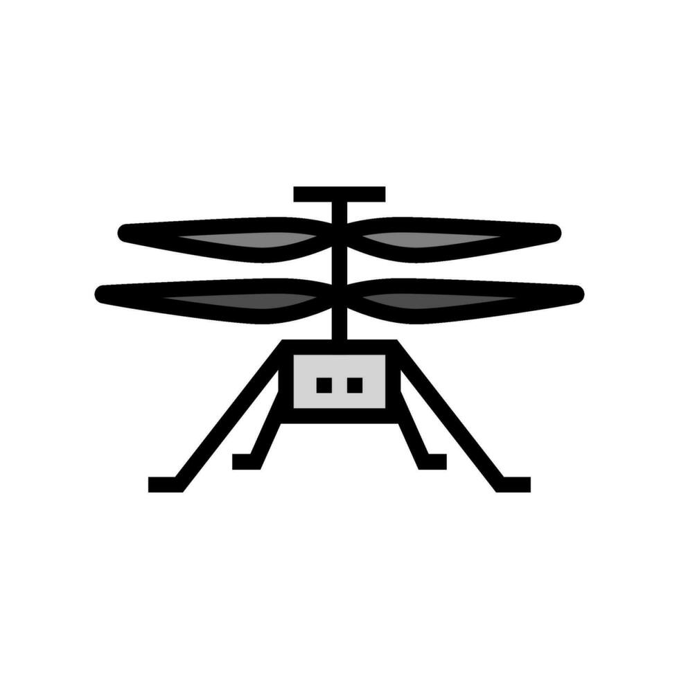 mars helicopter planet color icon vector illustration
