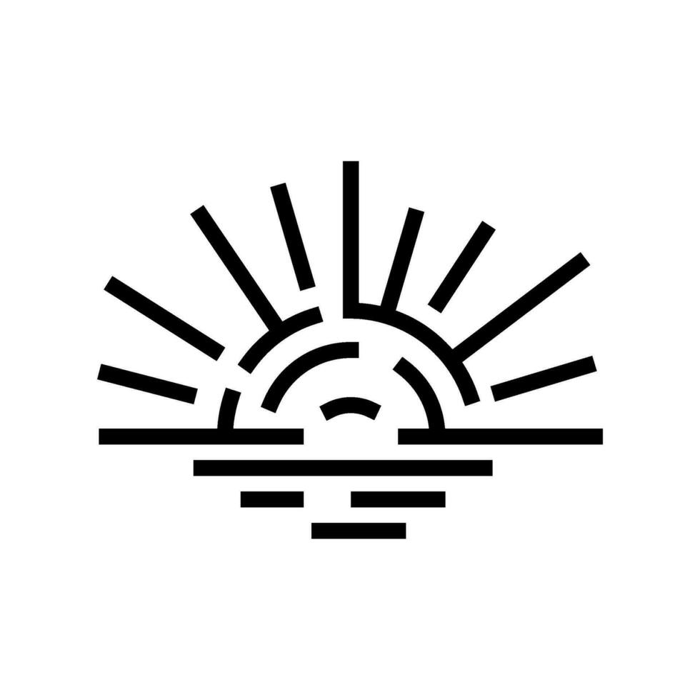 sunlight sunrise sun summer line icon vector illustration