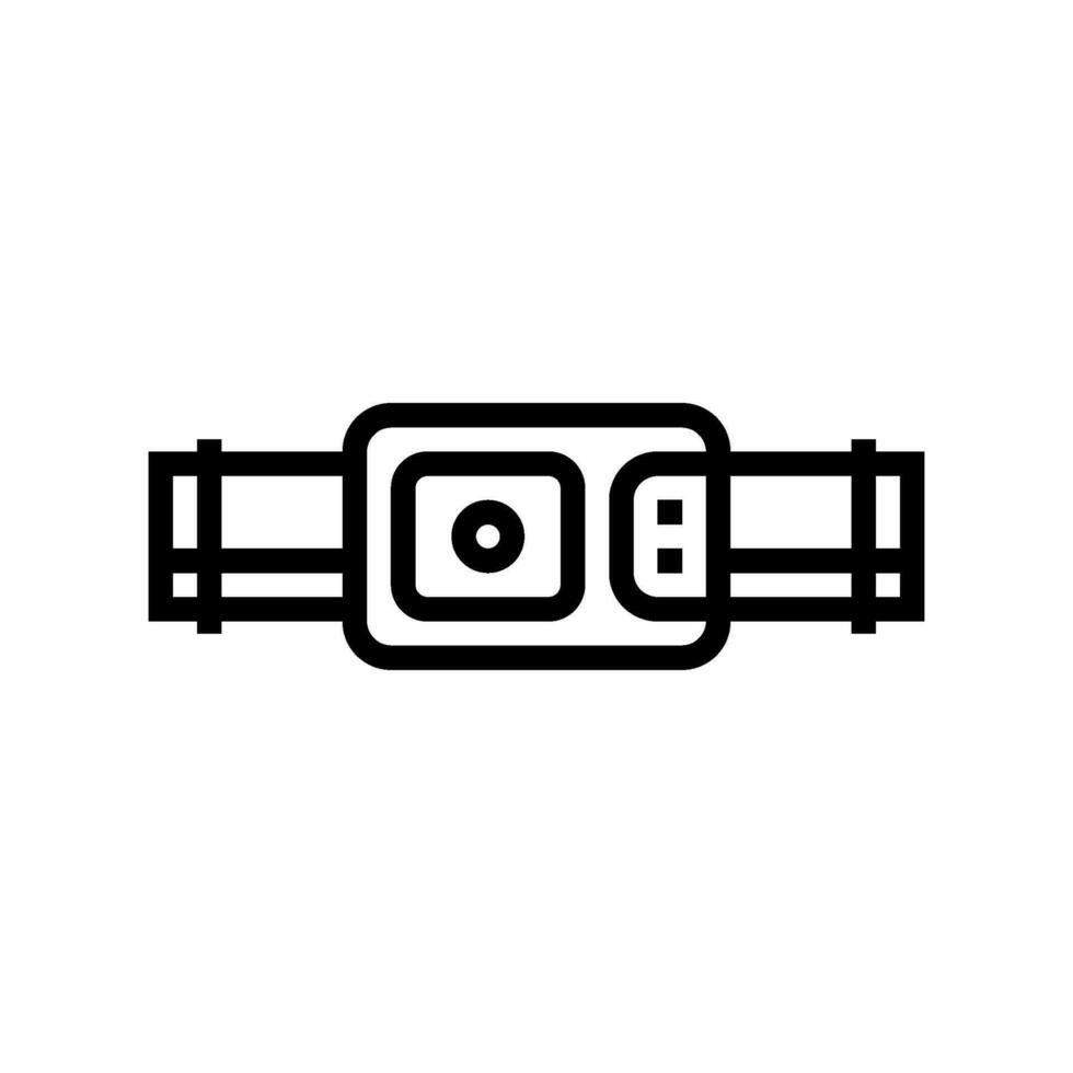 headlamp mountaineering adventure line icon vector illustration