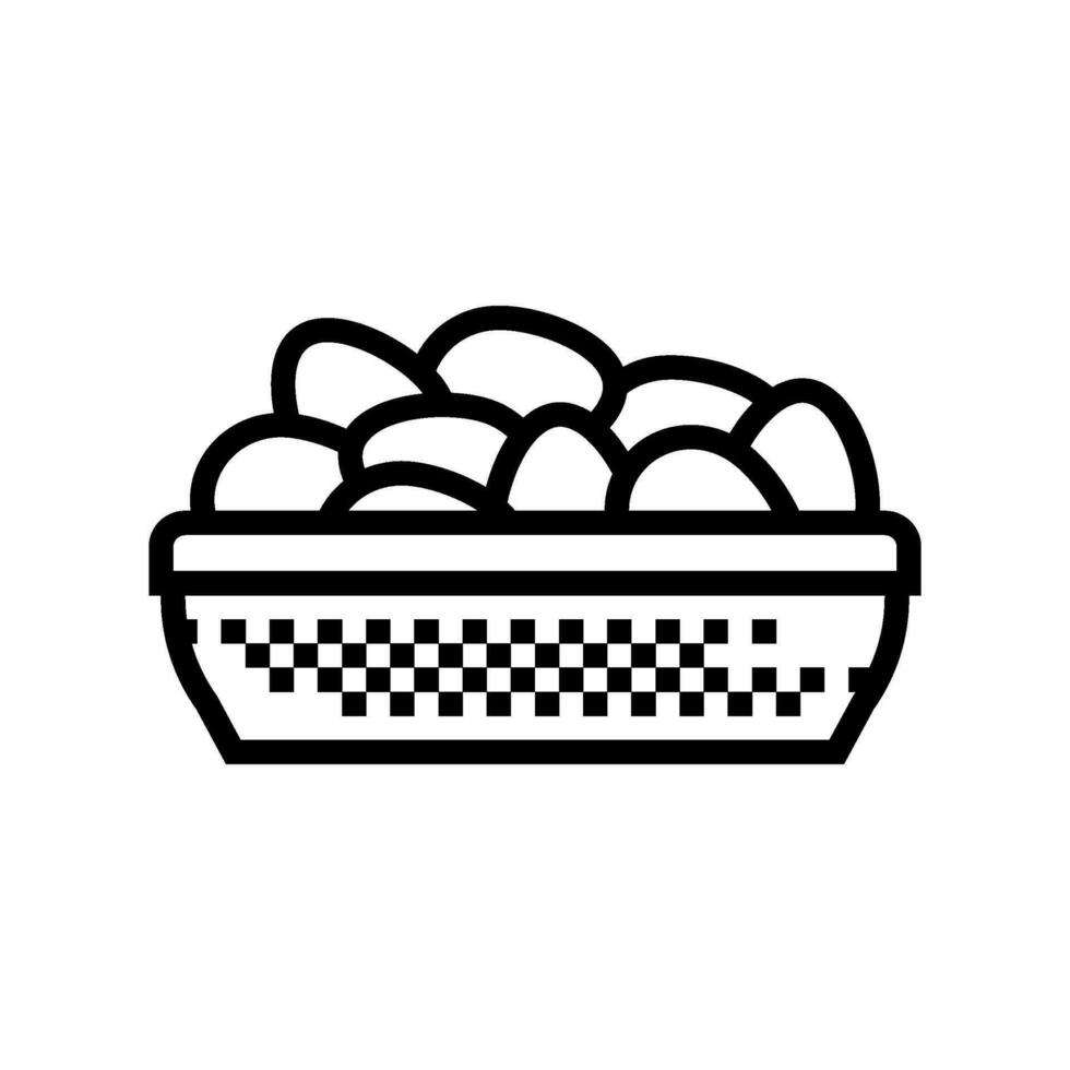 farm egg chicken food line icon vector illustration