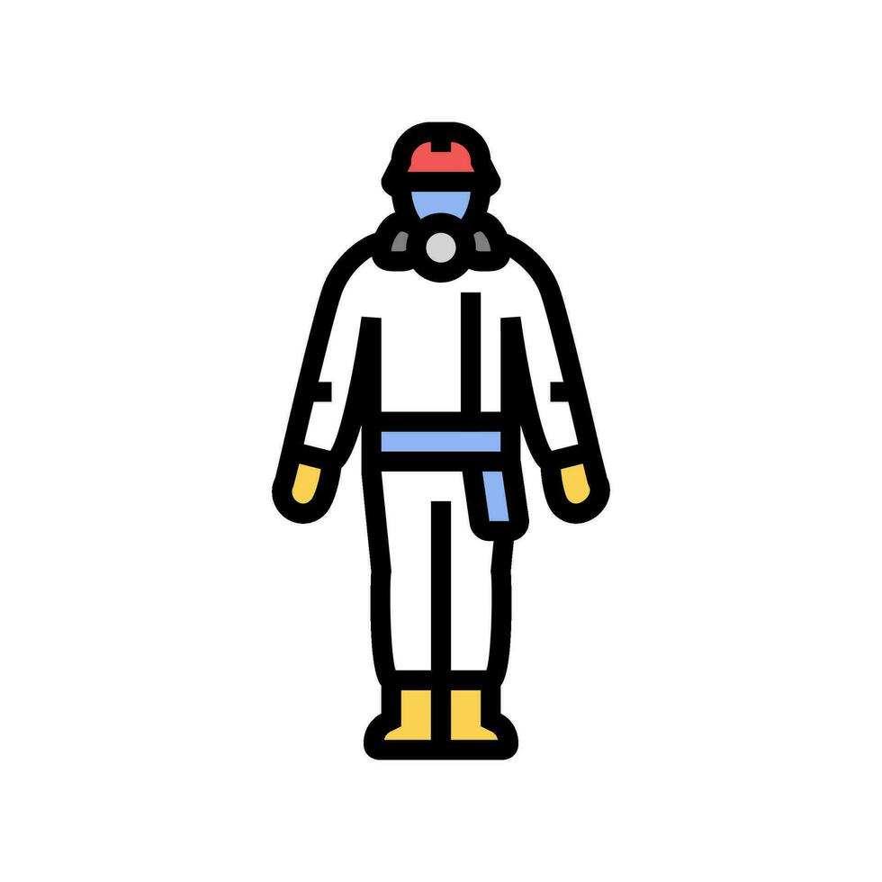 nuclear power plant worker energy color icon vector illustration