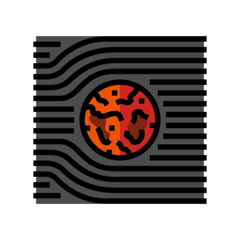martian solar wind mars planet color icon vector illustration