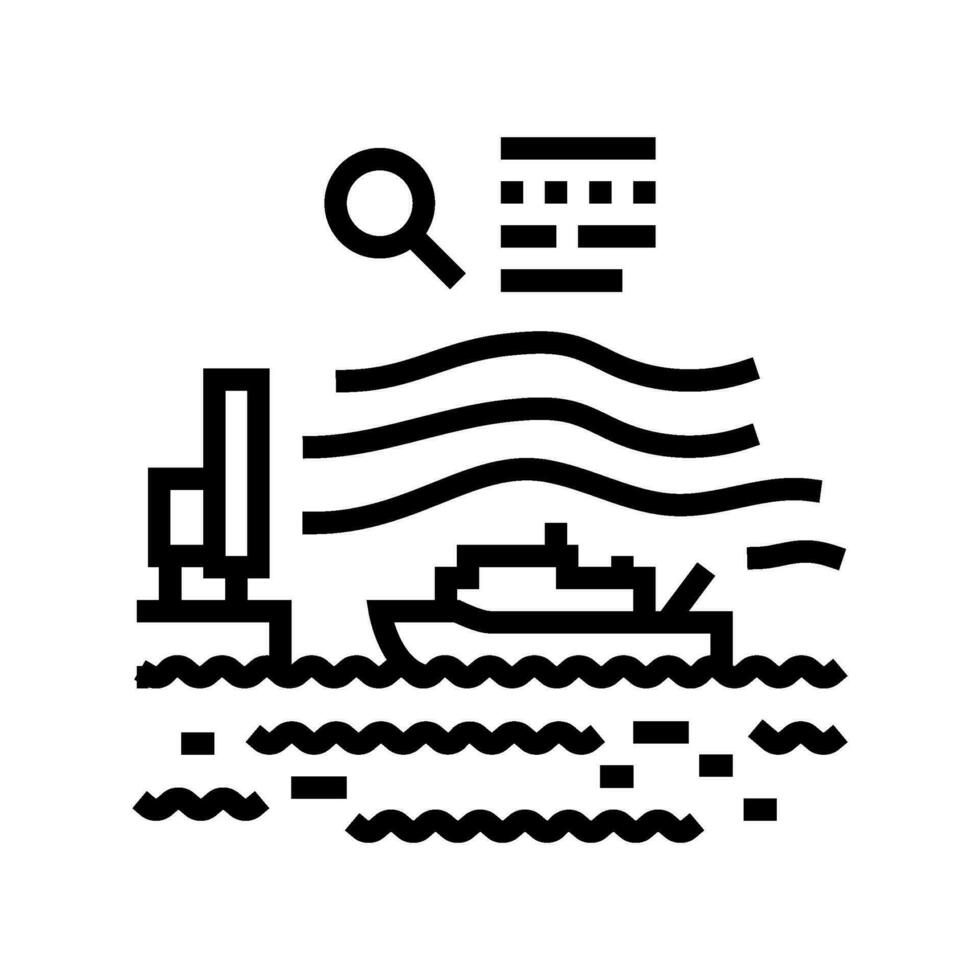 marine hydrodynamics line icon vector illustration