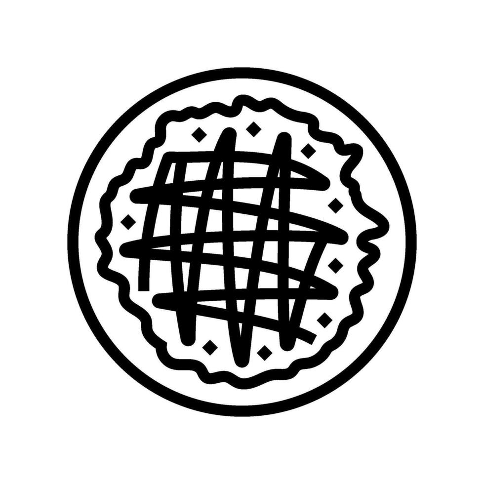 okonomiyaki japanese food line icon vector illustration