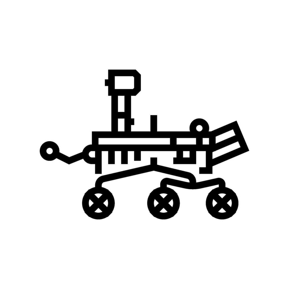 mars rover planet line icon vector illustration